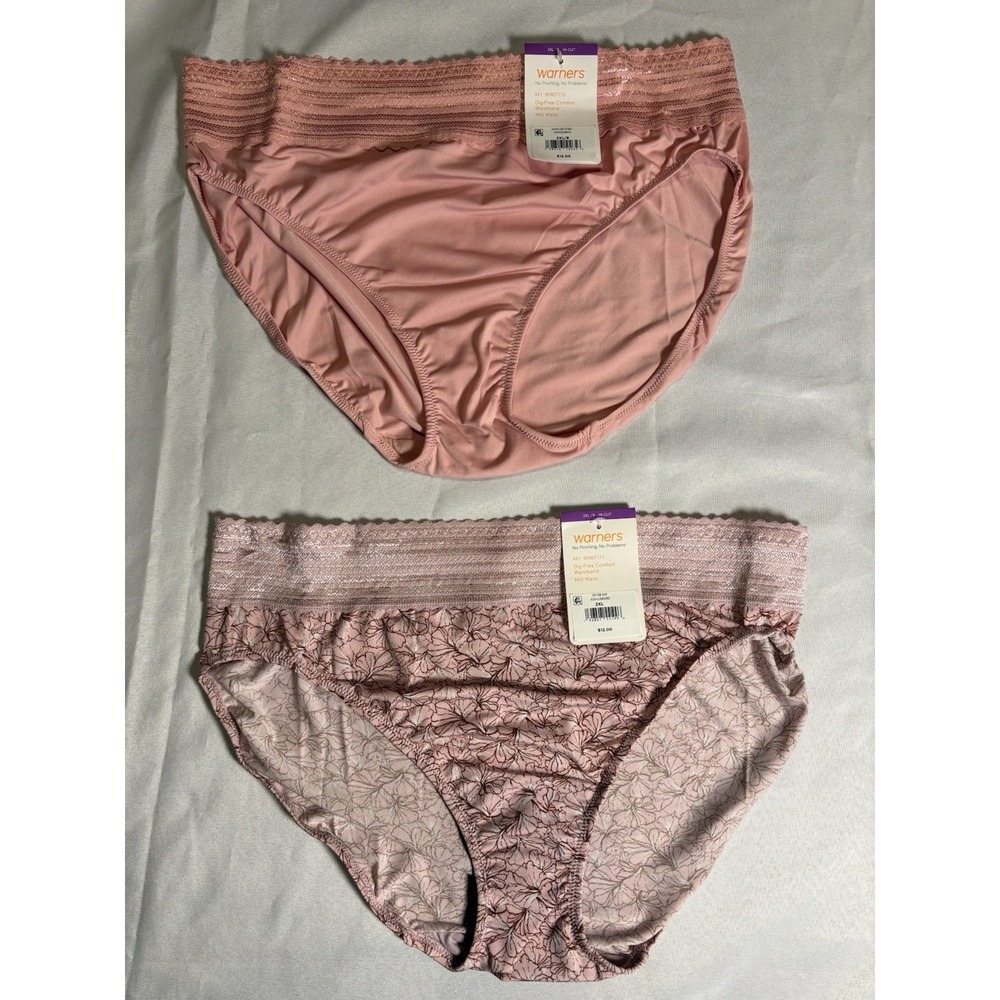 NEW Warners No Pinching No Problems Lace Bikini WR5109 2 Pair Women Size 2Xlarge